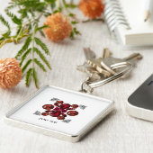 Ruby & Diamond Gemstone Art Red Schlüsselanhänger (Seite)