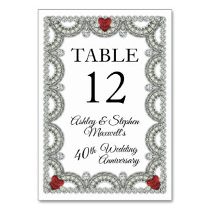 Ruby   Diamond-Party zum 40. Hochzeitstag Tischnummer