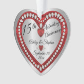 Ruby Diamonds zum 15. Hochzeitstag - Sake Ornament (Vorderseite)
