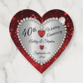 Ruby Diamonds zum 40. Hochzeitstag Geschenkanhänger (Rückseite)