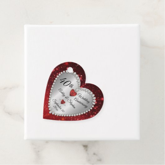 Ruby Diamonds zum 40. Hochzeitstag Geschenkanhänger (Beispiel)