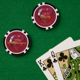 Ruby Do zum 40. Hochzeitstag Pokerchips