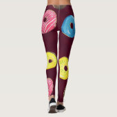Ruby Donuts: Aquarellfarbenes, nahtloses Muster. Leggings (Rückseite)