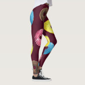 Ruby Donuts: Aquarellfarbenes, nahtloses Muster. Leggings (Rechts)