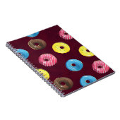 Ruby Donuts: Aquarellfarbenes, nahtloses Muster. Notizblock (Rechte Seite)