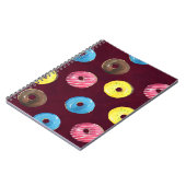 Ruby Donuts: Aquarellfarbenes, nahtloses Muster. Notizblock (Linke Seite)