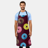 Ruby Donuts: Aquarellfarbenes, nahtloses Muster. Schürze (Getragen)