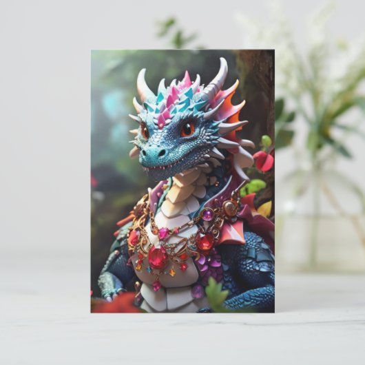 Ruby Dragon Dankeskarte (Stehend Vorderseite)