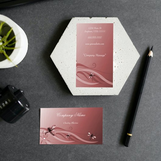 Ruby Dragonflies Business Card Visitenkarte