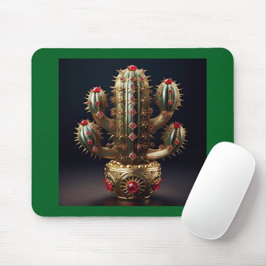 Ruby Encrusted Saguaro  Mousepad (Mit Mouse)
