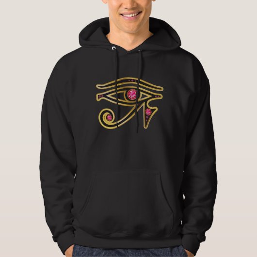 Ruby Eye von Ra in Gold Mens Hooded Sweatshirt (Vorderseite)