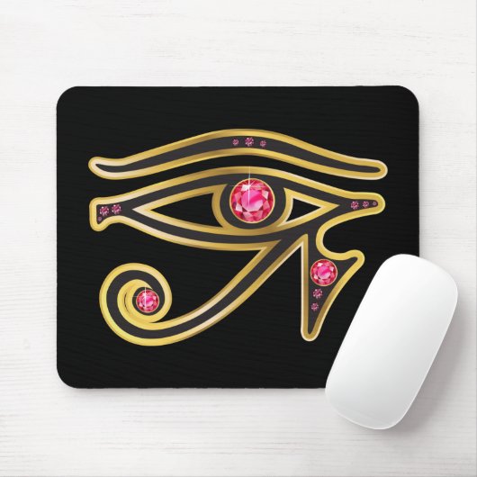 Ruby Eye von Ra in Gold Mousepad (Mit Mouse)
