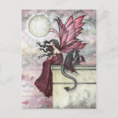 Ruby Fairy and Dragon Postcard Postkarte (Vorderseite)