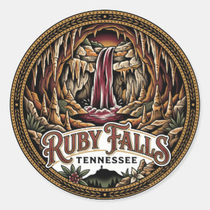 Ruby Falls Tennessee Runder Aufkleber