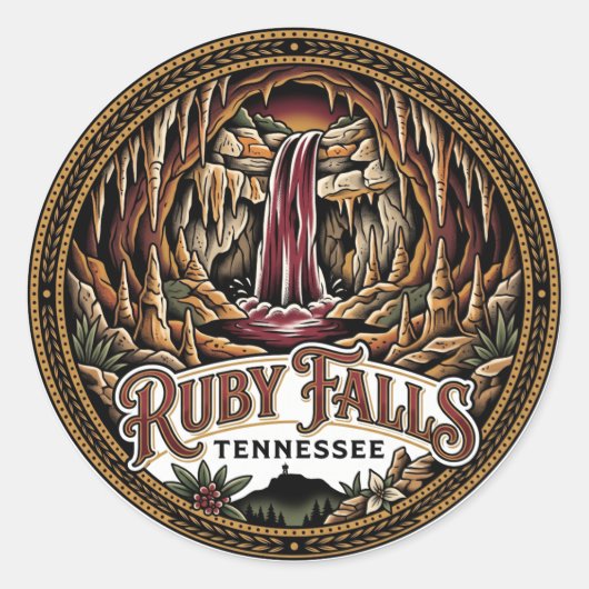 Ruby Falls Tennessee Runder Aufkleber (Vorderseite)