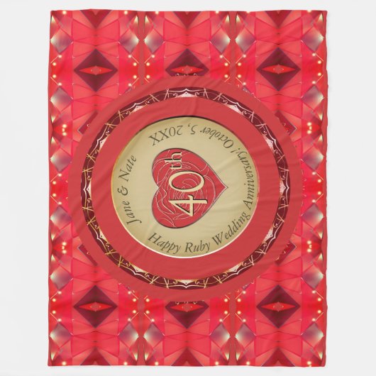 Ruby Fleece Blanket zum 40. Jahrestag (Vorderseite)