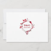 Ruby Floral 40 Jahre Hochzeitstag Foto Einladung (Rückseite)