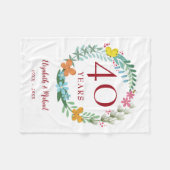 Ruby Floral Butterfly zum 40. Jahrestag Fleecedecke (Vorderseite (Horizontal))