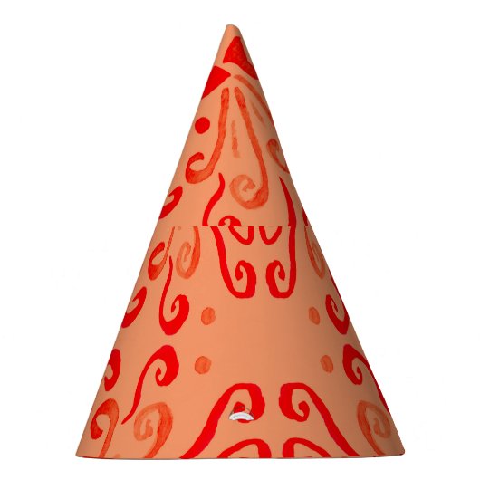 Ruby Floral: Tribal Geometric Pattern. Partyhütchen (Rechts)