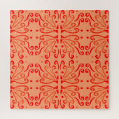 Ruby Floral: Tribal Geometric Pattern. Puzzle (Vertikal)
