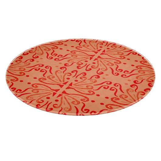 Ruby Floral: Tribal Geometric Pattern. Schneidebrett (Ecke)