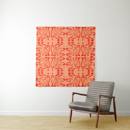 Ruby Floral: Tribal Geometric Pattern. Wandteppich (Beispiel (Horizontal))