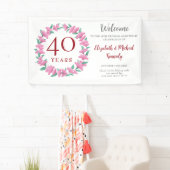 Ruby Floral Wreath Wedding zum 40. Jubiläum Banner (Insitu)