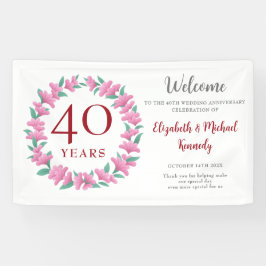Ruby Floral Wreath Wedding zum 40. Jubiläum Banner