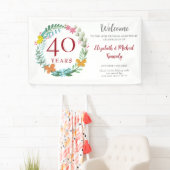 Ruby Floral Wreath Wedding zum 40. Jubiläum Banner (Insitu)