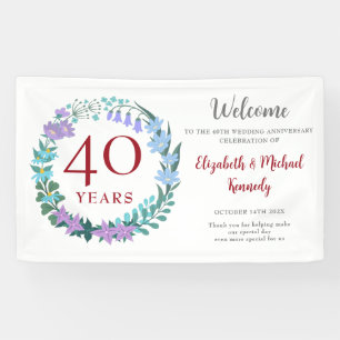Ruby Floral Wreath Wedding zum 40. Jubiläum Banner