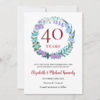 Ruby Floral Wreath zum 40. Jahrestag