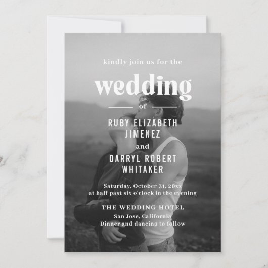 Ruby Foto Moderne Hochzeit Einladung (Vorderseite)