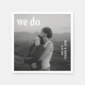 Ruby Foto Moderne Hochzeit Serviette (Vorderseite)