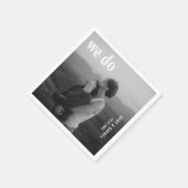 Ruby Foto Moderne Hochzeit Serviette (Ecke)