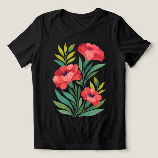 Ruby Garden Damen abstraktes Blumen T-Shirt Tri-Blend Shirt (Design Vorderseite)