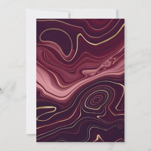 Ruby Garnet und Gold Strata Agate Mr & Mrs Wedding Einladung (Rückseite)