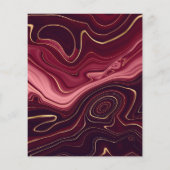 Ruby Garnet und Gold Strata Agate Wedding Flyer (Hinten)