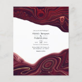 Ruby Garnet und Gold Strata Agate Wedding Flyer (Vorne)