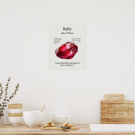 Ruby Gem Crystal Meaning Card Poster (Küche)