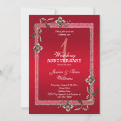 Ruby Gem & Glitzer 1. Hochzeit Einladung (Vorderseite)