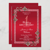 Ruby Gem & Glitzer 1. Hochzeit Einladung (Vorne/Hinten)