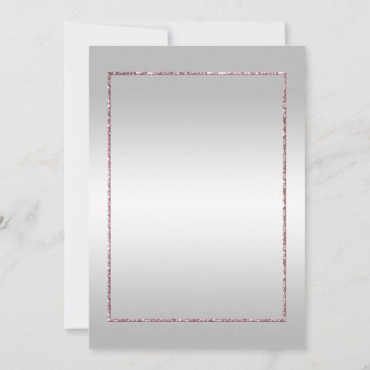 Ruby Gem, Glitzer & Silver 1. Hochzeit Einladung (Rückseite)