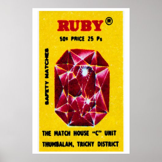 Ruby Gem - Matchbox Print - Aesthetic Wall Art Poster (Vorne)