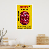 Ruby Gem - Matchbox Print - Aesthetic Wall Art Poster (Küche)