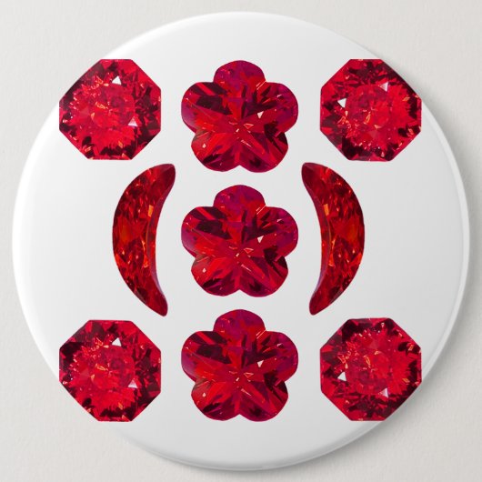 Ruby Gemstone Art, Red Button (Vorderseite)