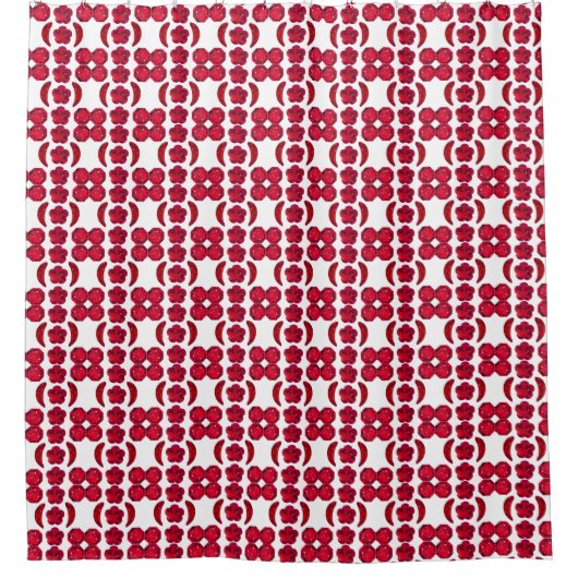 Ruby Gemstone Art, Red Duschvorhang (Vorderseite)