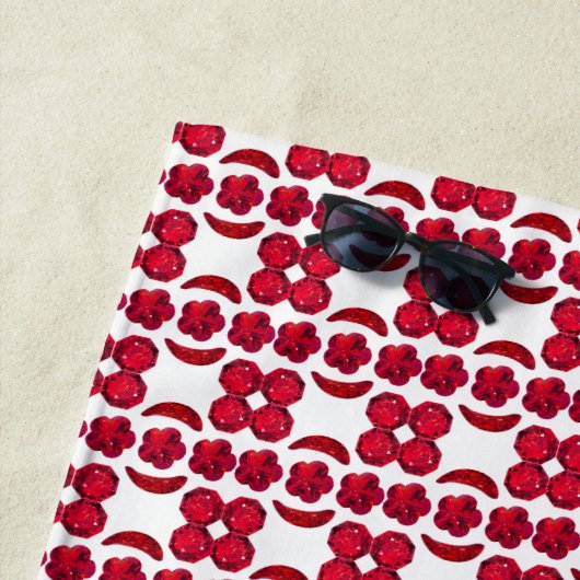 Ruby Gemstone Art, Red Strandtuch (Beispiel)