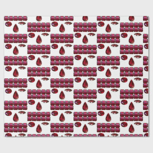 Ruby Gemstone Face Pattern Red Wrapping Papier Geschenkpapier