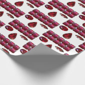 Ruby Gemstone Face Pattern Red Wrapping Papier Geschenkpapier (Ecke)