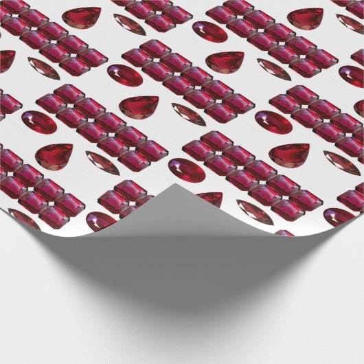 Ruby Gemstone Face Pattern Red Wrapping Papier Geschenkpapier (Ecke)